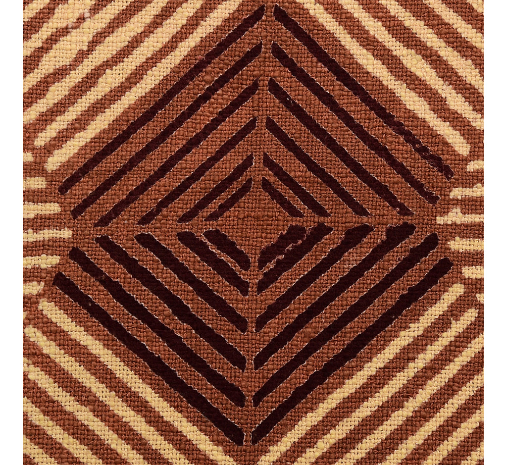 Hand Printed Throw in earthy brown 101 - 100% Cotton