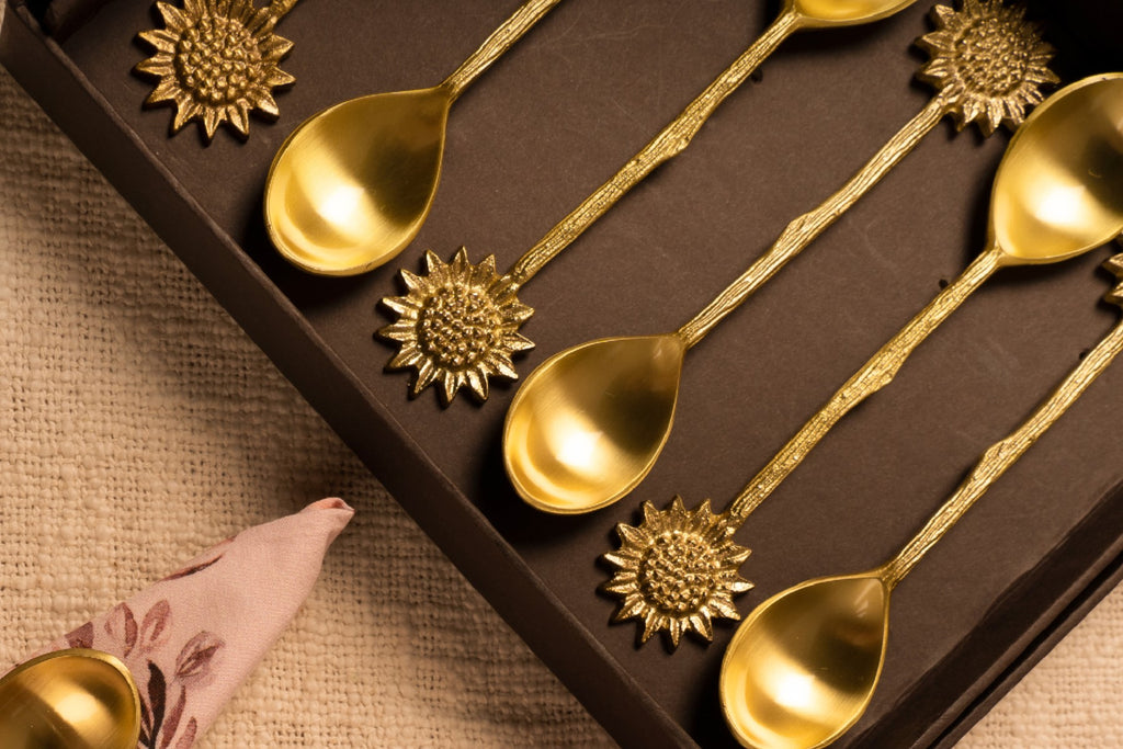 Buy Sunflower Brass Spoons Gift Set