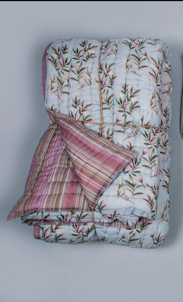 Cloud Grey Leaves Printed 7 PC Set