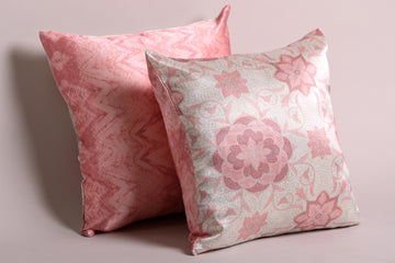 Luxury Satin Marble Rose and White Cushion Cover