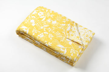 Buy Bahaarbloom Marigold Reversible Bed Cover 