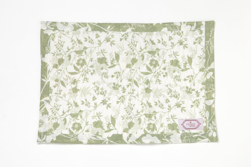 Buy Online Baharbloom Quilted Cotton Reversible Table Mat