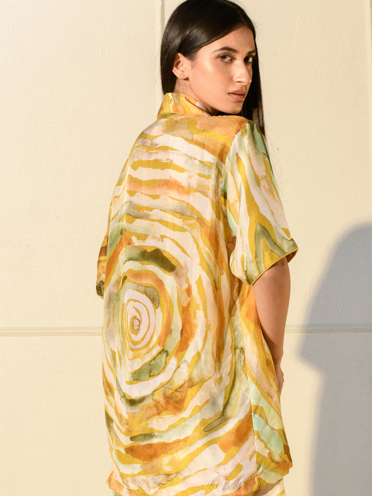 Shop Tatva Abstract Cosmored Coord Shirt and Shorts Set