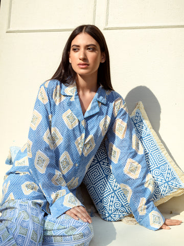 Buy Shuchi Woodblock Hand Printed Himalayan Pajama Set
