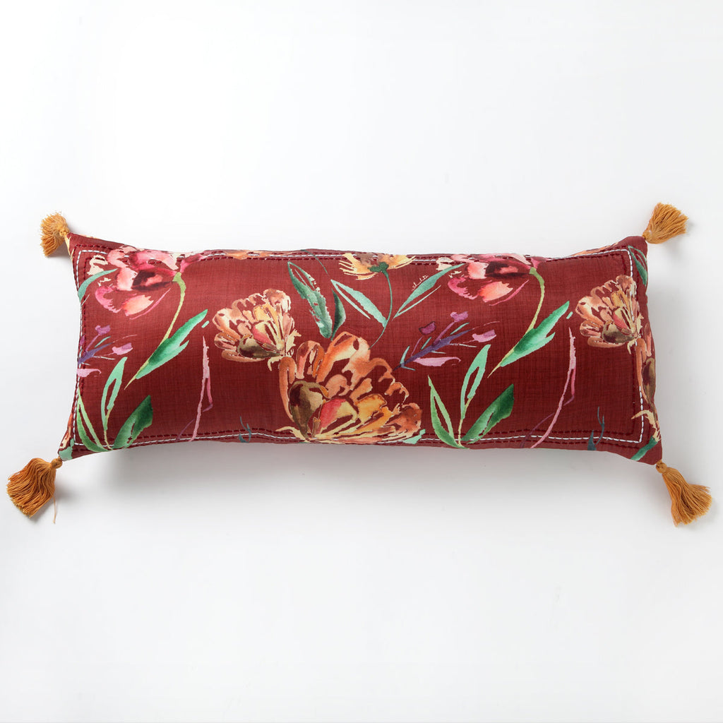 Buy Soundarya RedSand Silk Lumbar Cushion