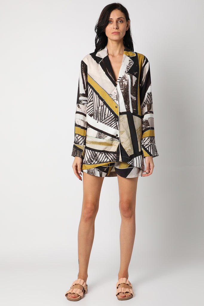 MIDNIGHT print shirt and shorts set vVyom x deme | Limited Edition Loungewear