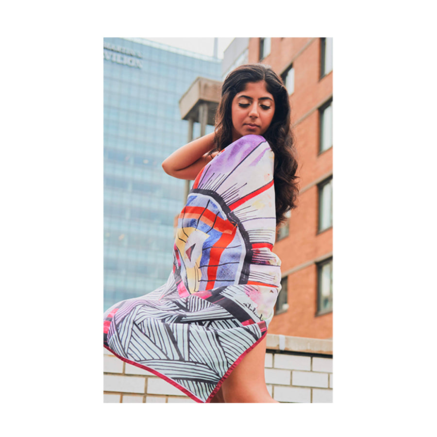 Evening - New York Style Printed Pure Silk Scarf