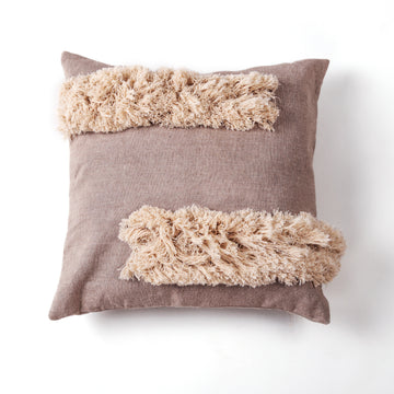 Earthy Accent Double Frill Natural Cushion Cover