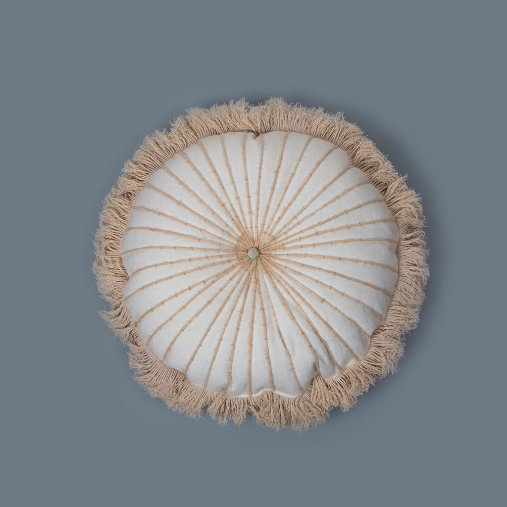 Buy Earthy  Round Filled Decorative Fray 06 Cushion