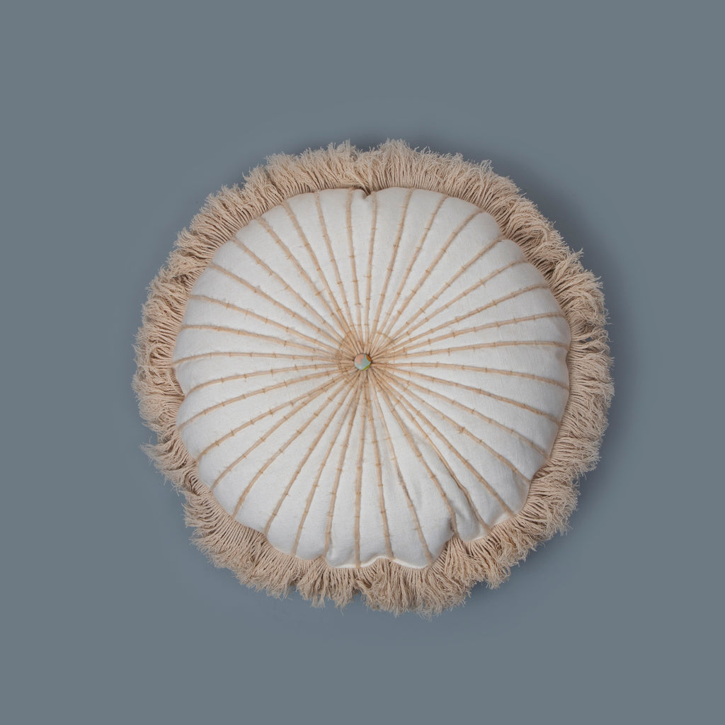 Buy Earthy  Round Filled Decorative Fray 06 Cushion