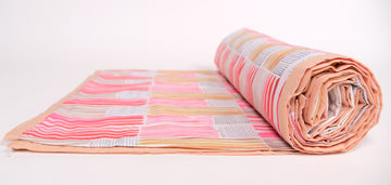 Red And Pink Stripes Printed Duvet/ Dohar