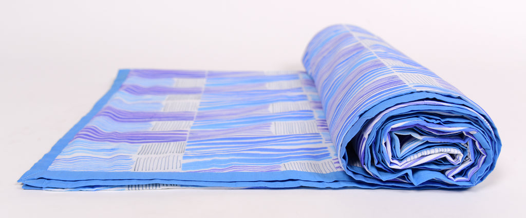 Blue Stripes Printed Duvet/ Dohar