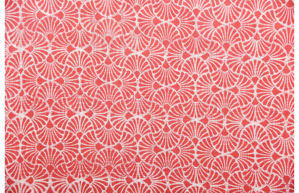 Hand Printed Throw in Fresh Peach 104 - 100% Cotton