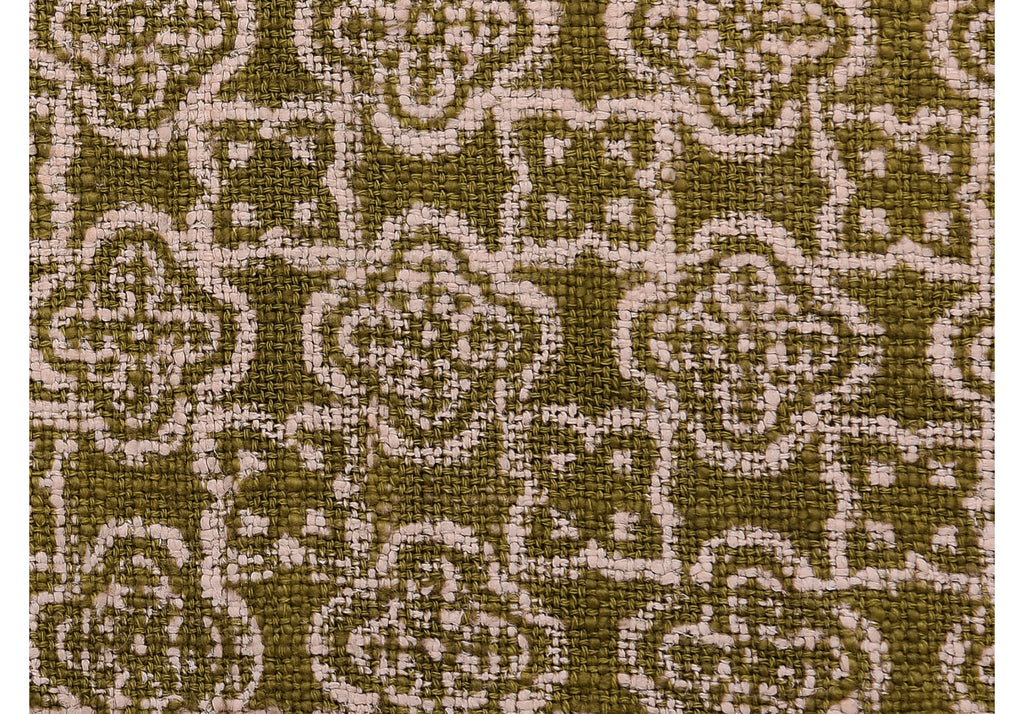 Hand Printed Throw in Earthy Olive 103 - 100% Cotton