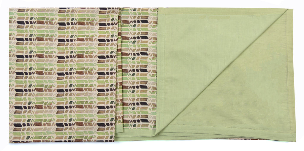 Olive Green Geometric Printed Duvet/ Dohar