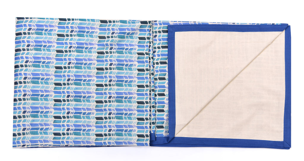 Blue Geometric Printed Duvet/ Dohar