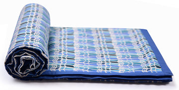 Blue Geometric Printed Duvet/ Dohar