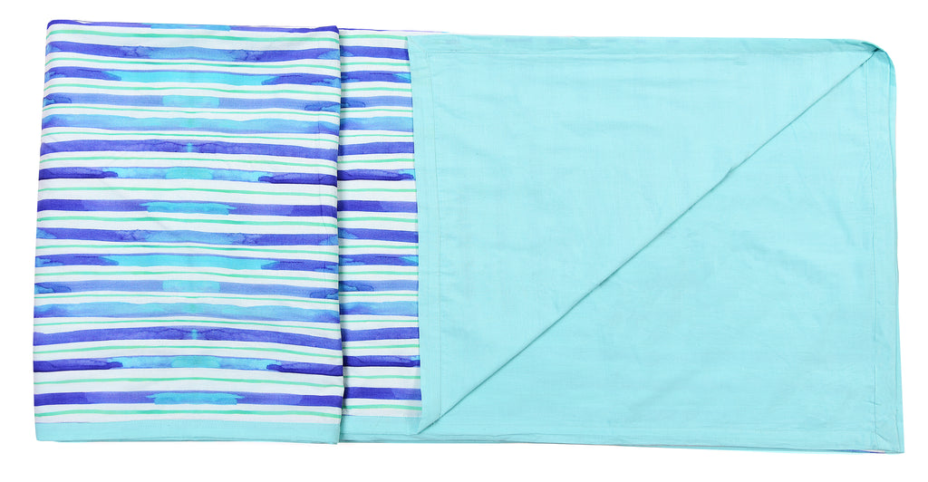 Blue Stripes Of Line Printed Duvet/ Dohar