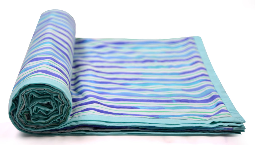 Blue Stripes Of Line Printed Duvet/ Dohar