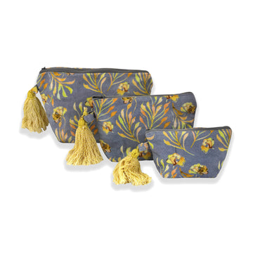 Floral Dreams Multy-utility pouches 123 Grey Yellow