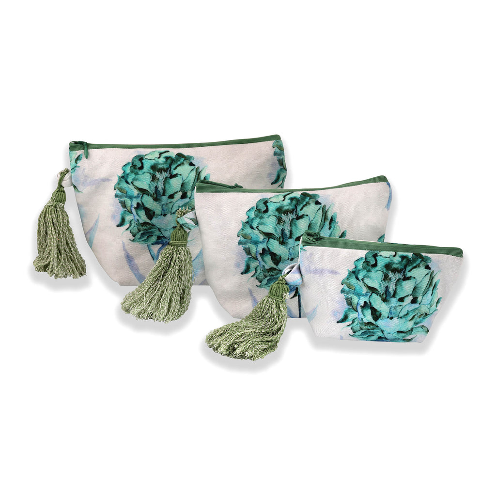 Penoy White And Aqua Printed Multi-utility Pouches