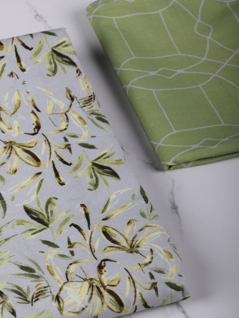 Dried Flowers printed Printed Bed sheet with 2 pillow covers