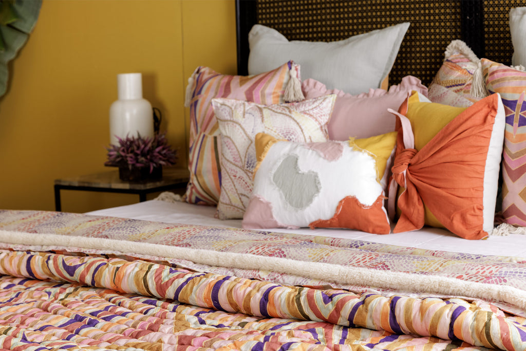 Warm Colours Knot Cushion