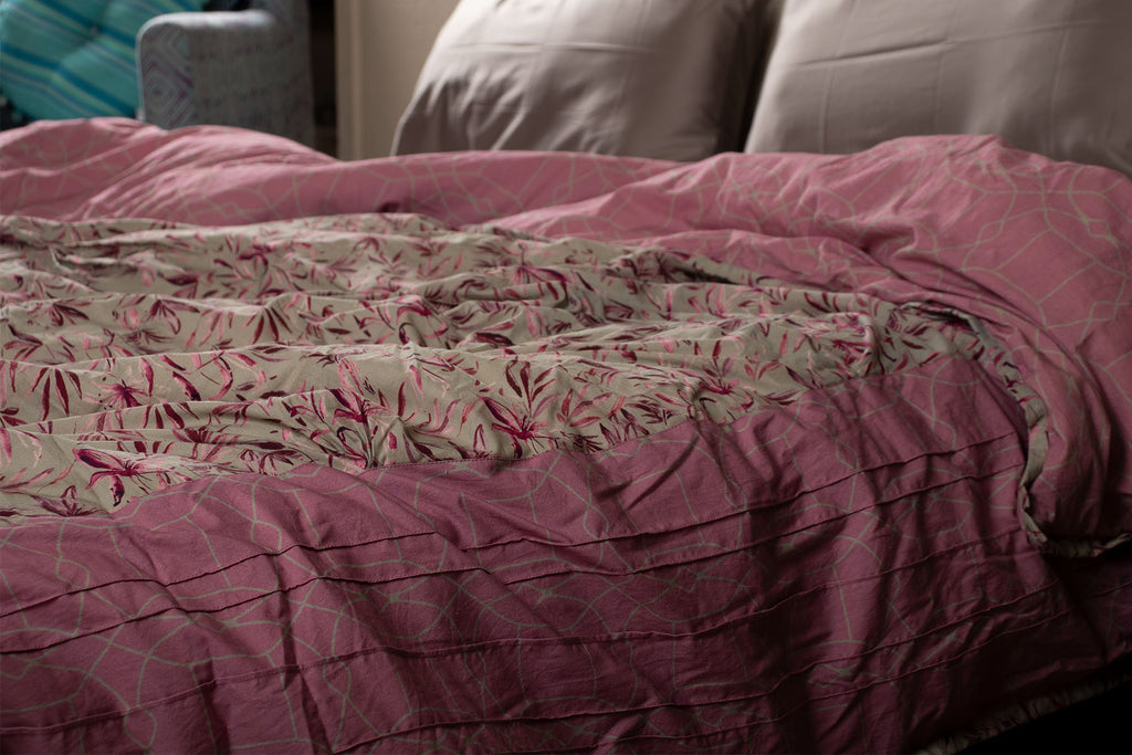 Shop Modern Plum Tuck Styled Comforter