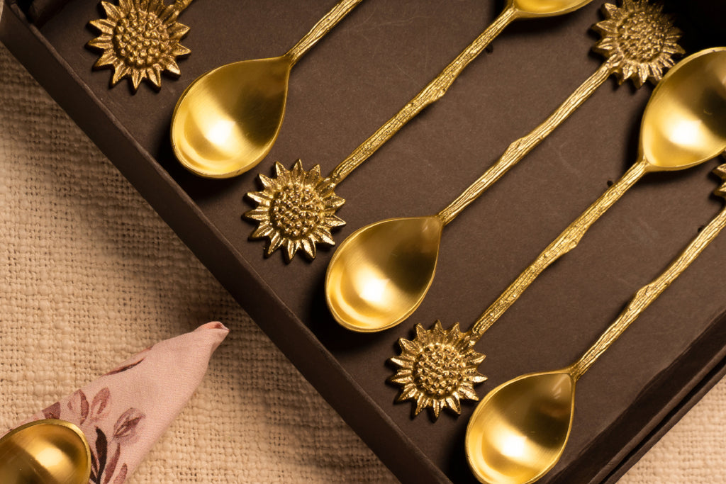 Buy Set of 6 Accent Infinity Brass Spoons Gift Set Online