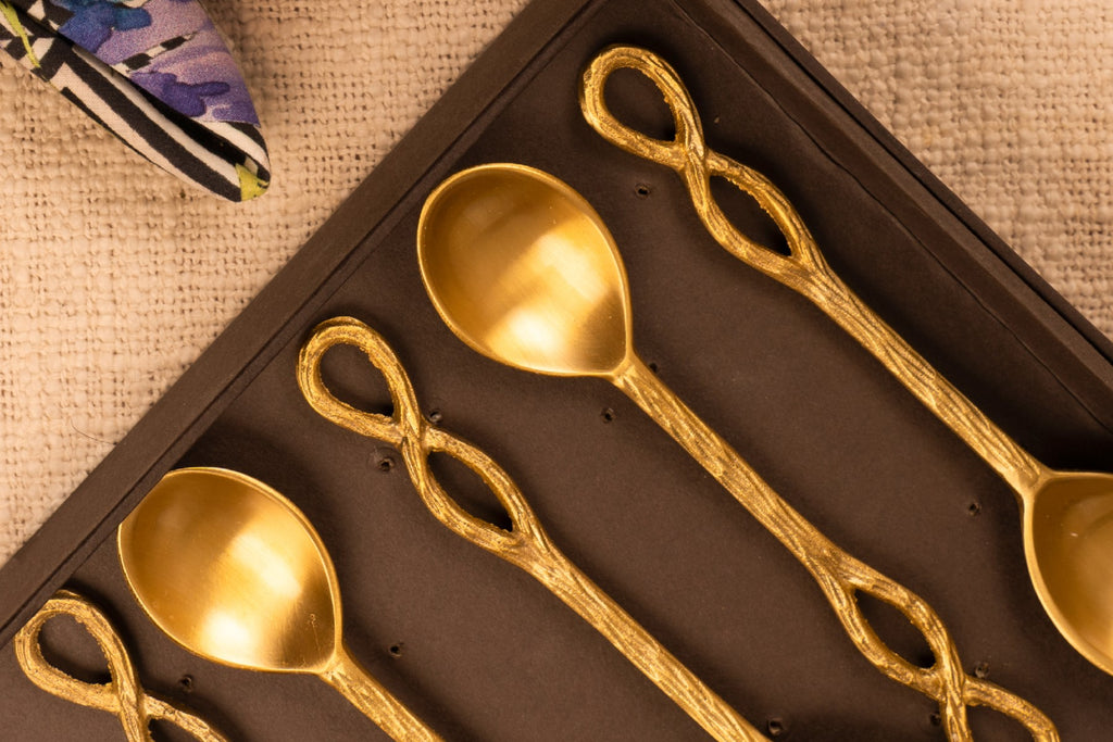 Shop Set of 6 Accent Infinity Brass Spoons Gift Set