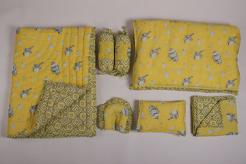 Buy Yellow Helicopter Printed Baby Bedding Set Of 7 Pcs