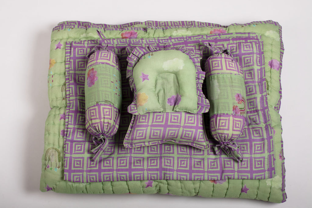 Buy Green Sky Printed Baby Bedding