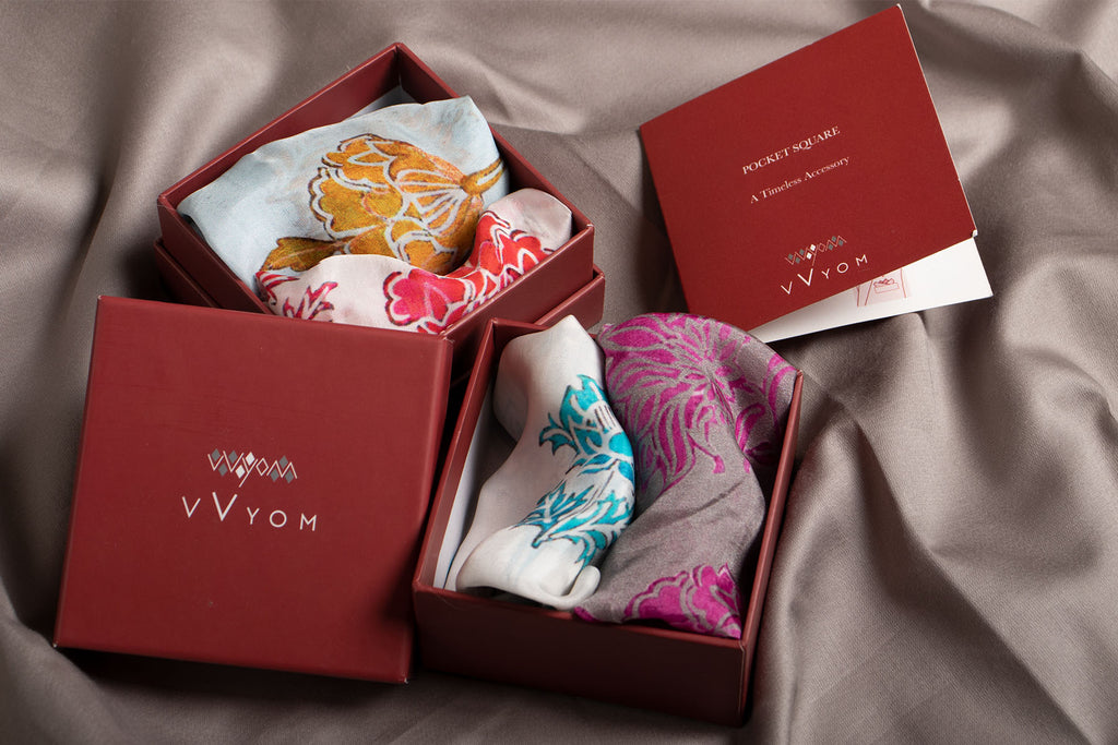 Buy Set Of 4 Pocket Square vVyom Gift Pack