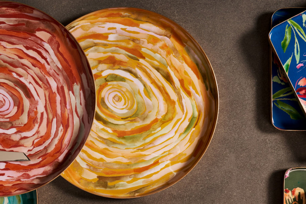 Shop Mango Red Abstract Round Platter