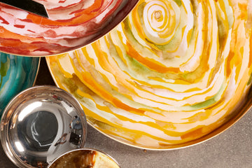 Buy Mango Red Abstract Round Platter