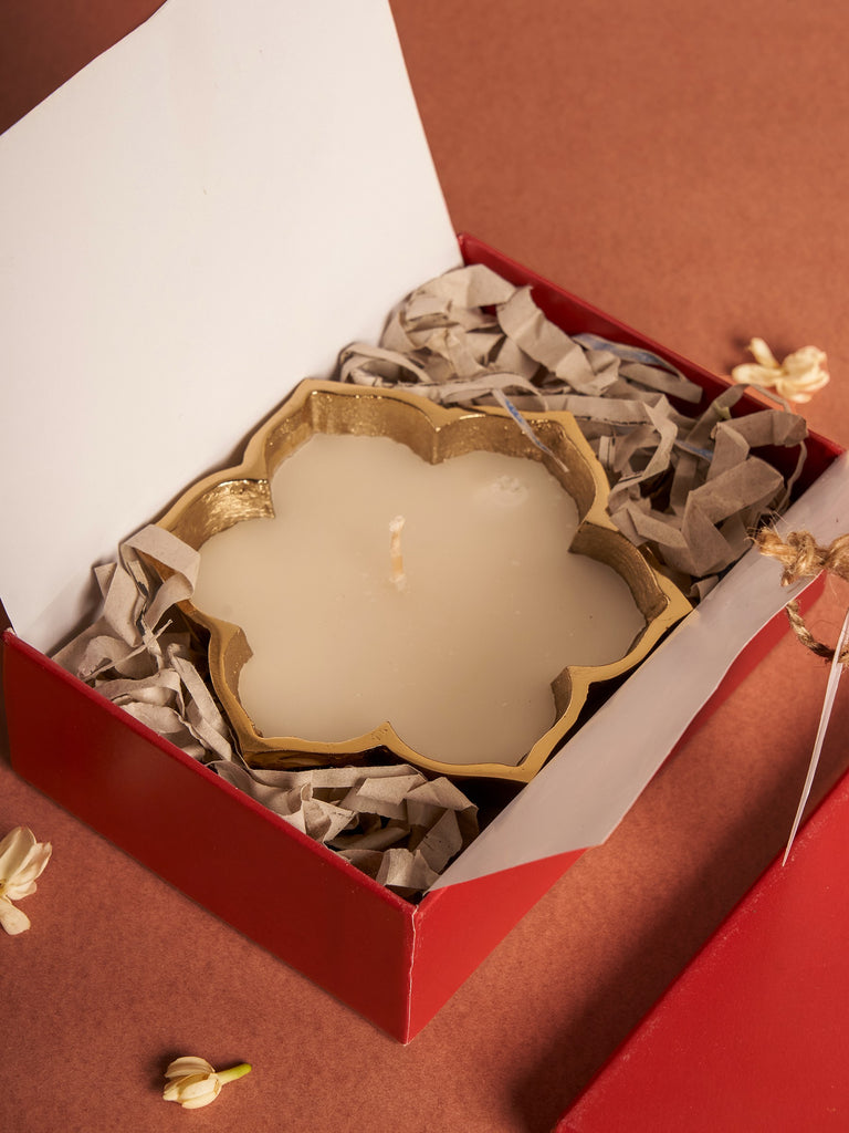 order Brass Lotus Scented Candle Gift Box