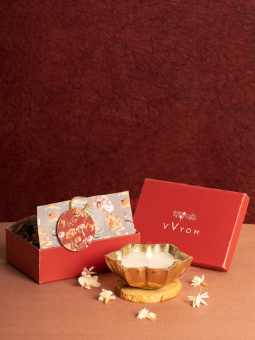 Brass Lotus Scented Candle Gift Box
