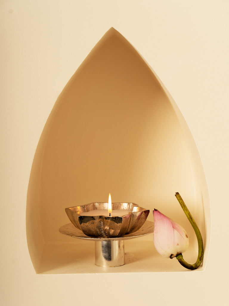 Order Brass Lotus Scented Candle Gift Box