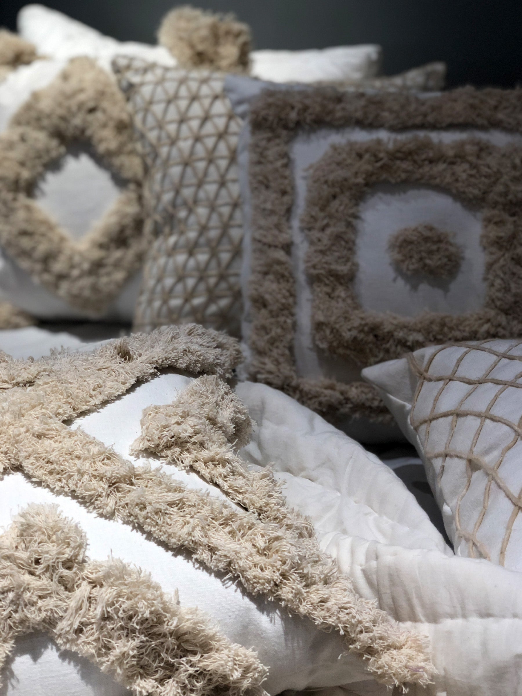 All White Rich Ivory LUXURY Bedding PC Set - Main Image