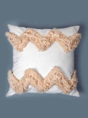All White And Earthy Fray 01 Cushion Cover