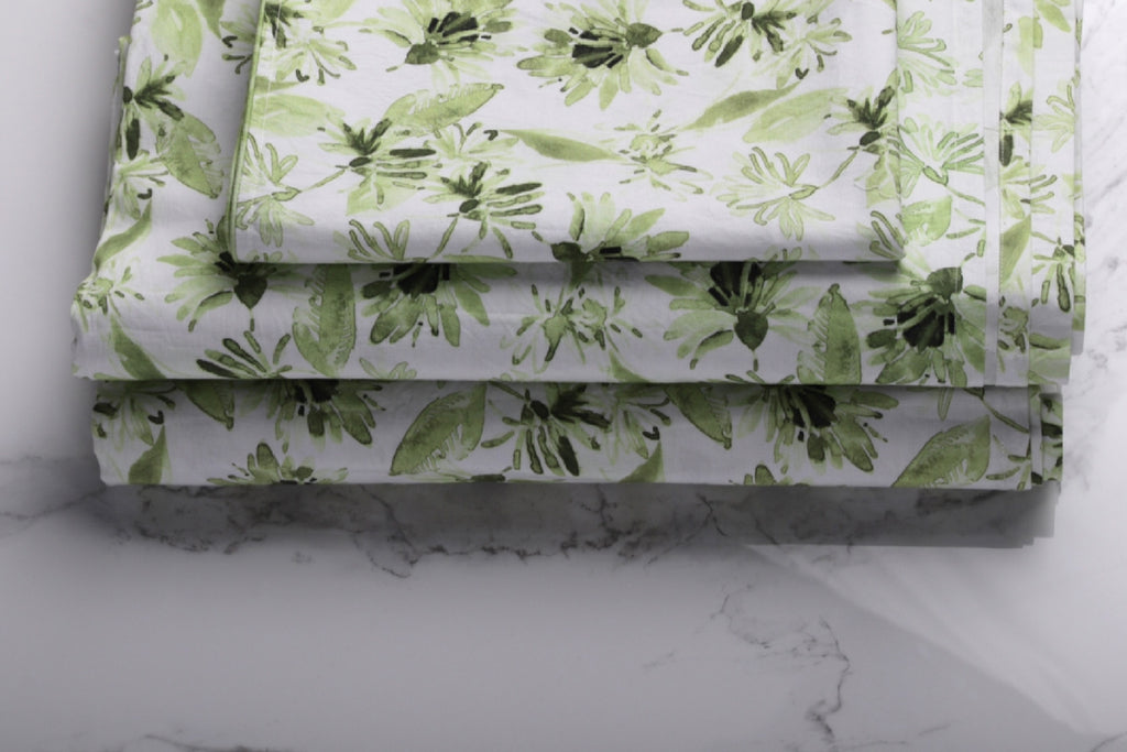 Order Olive Party Floral Printed Bed sheet