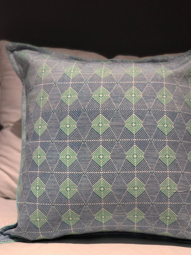 Blue and Green Tatva Cushion Cover - Water