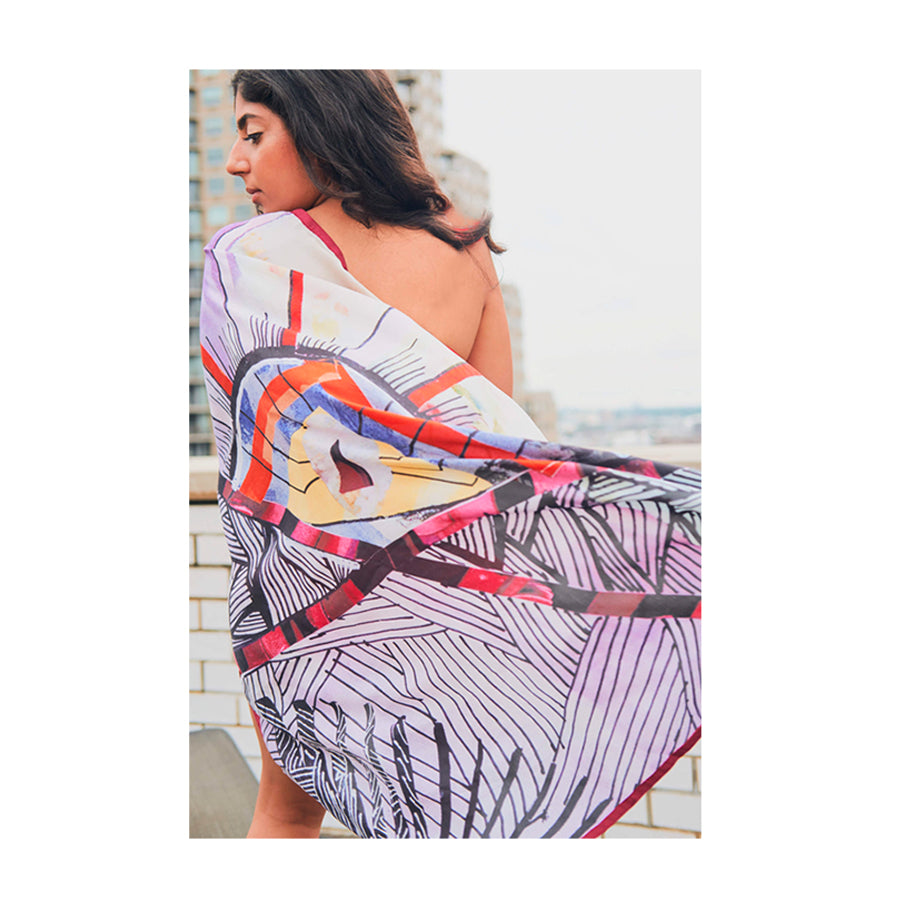 Evening - New York Style Printed Pure Silk Scarf