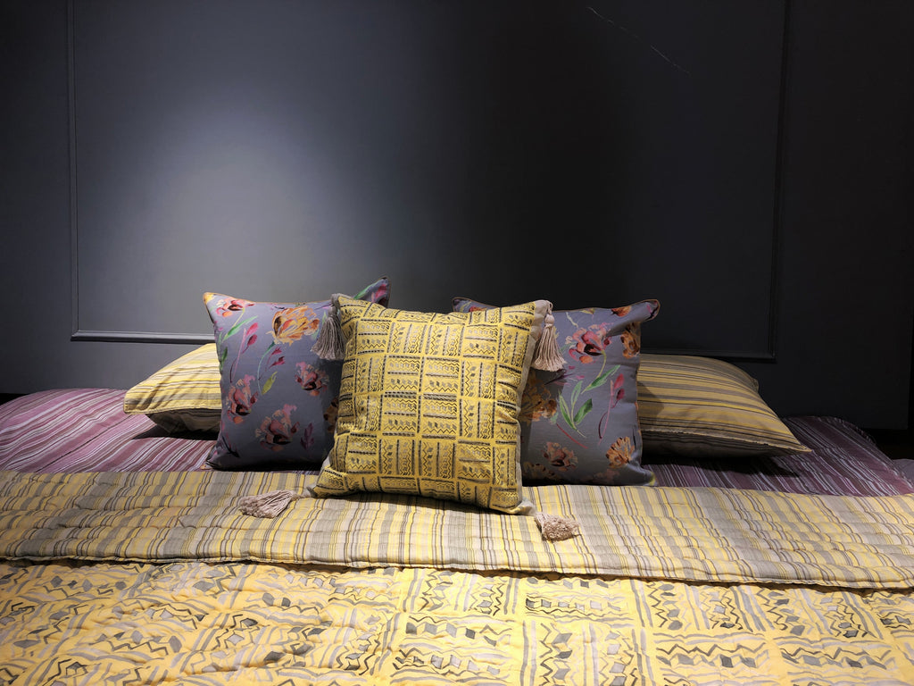 Colour Story Yellow Grey Printed 7 PC Set