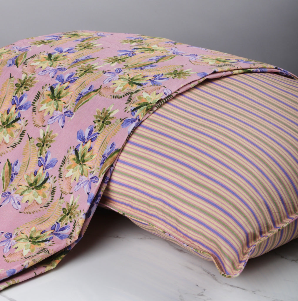 Blush Pink Printed Bed sheet with 2 pillow covers