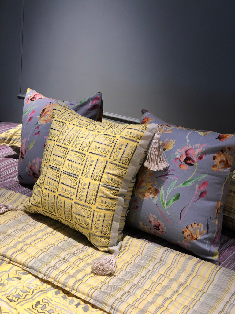 Colour Story Yellow Grey Printed 7 PC Set