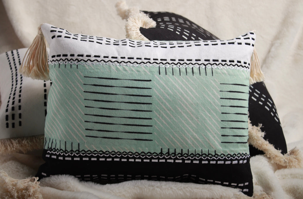 REVITALISE Mint Black and White cushion set of 5 | Deme x vVyom