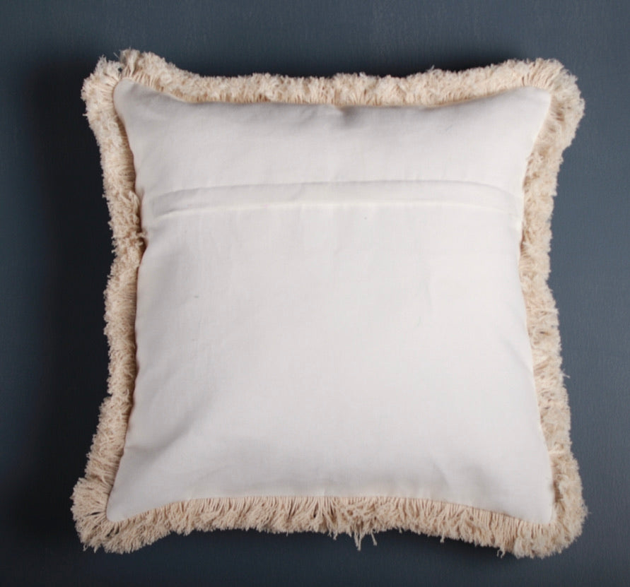 MONO white and Black embroidered cushion cover 16"x16" | DEME X vVyom