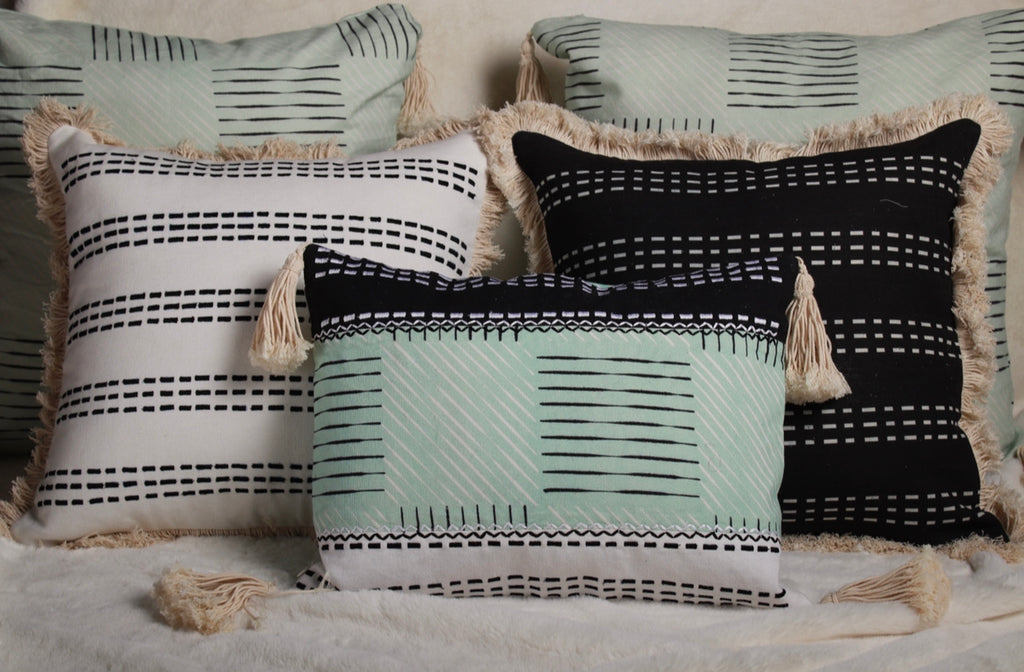 REVITALISE Mint Black and White cushion set of 5 | Deme x vVyom