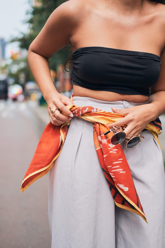 Bright Day - New York Style Printed Pure Silk Scarf